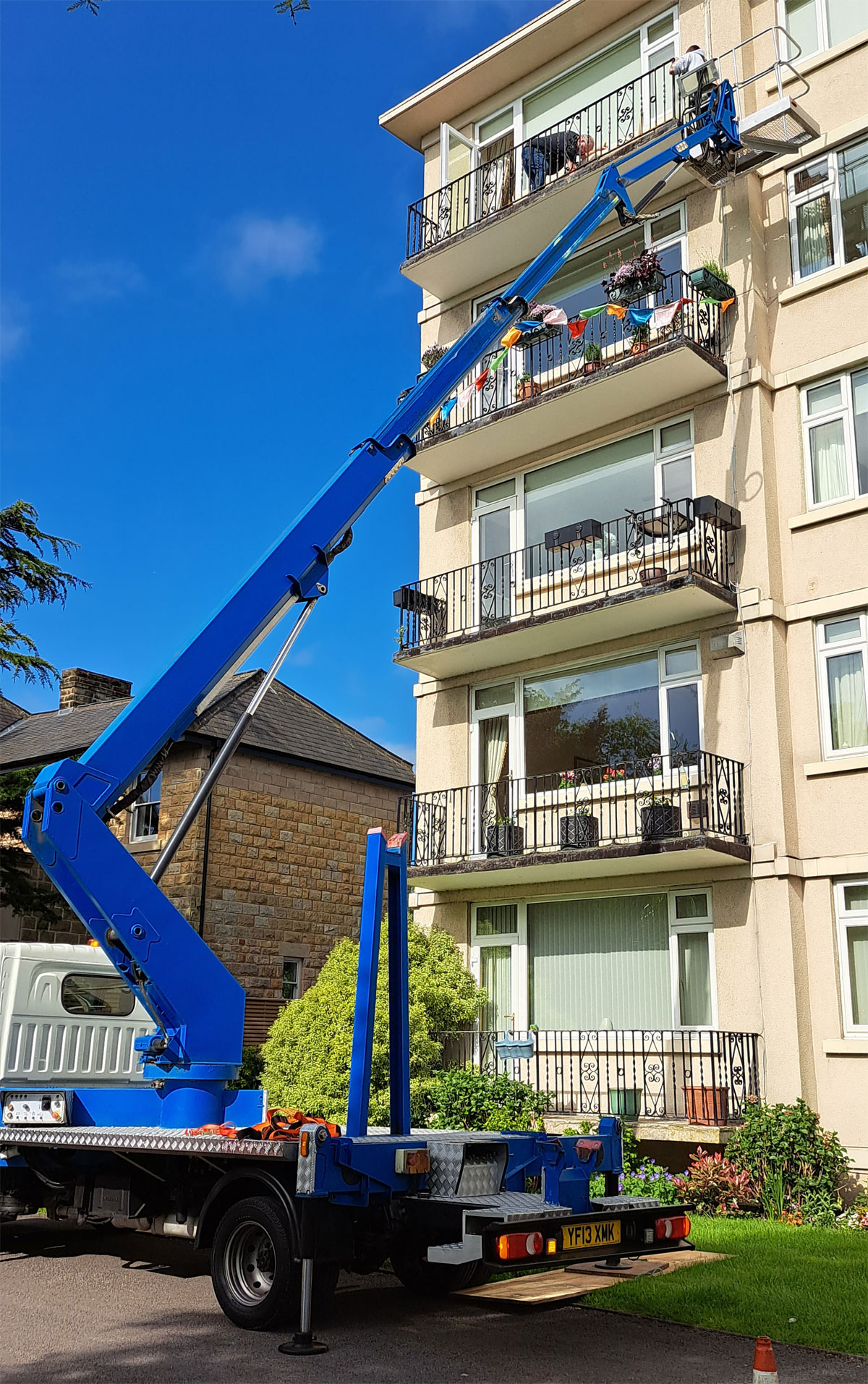 HCPH undertaking painting of metal railings at height in Harrogate